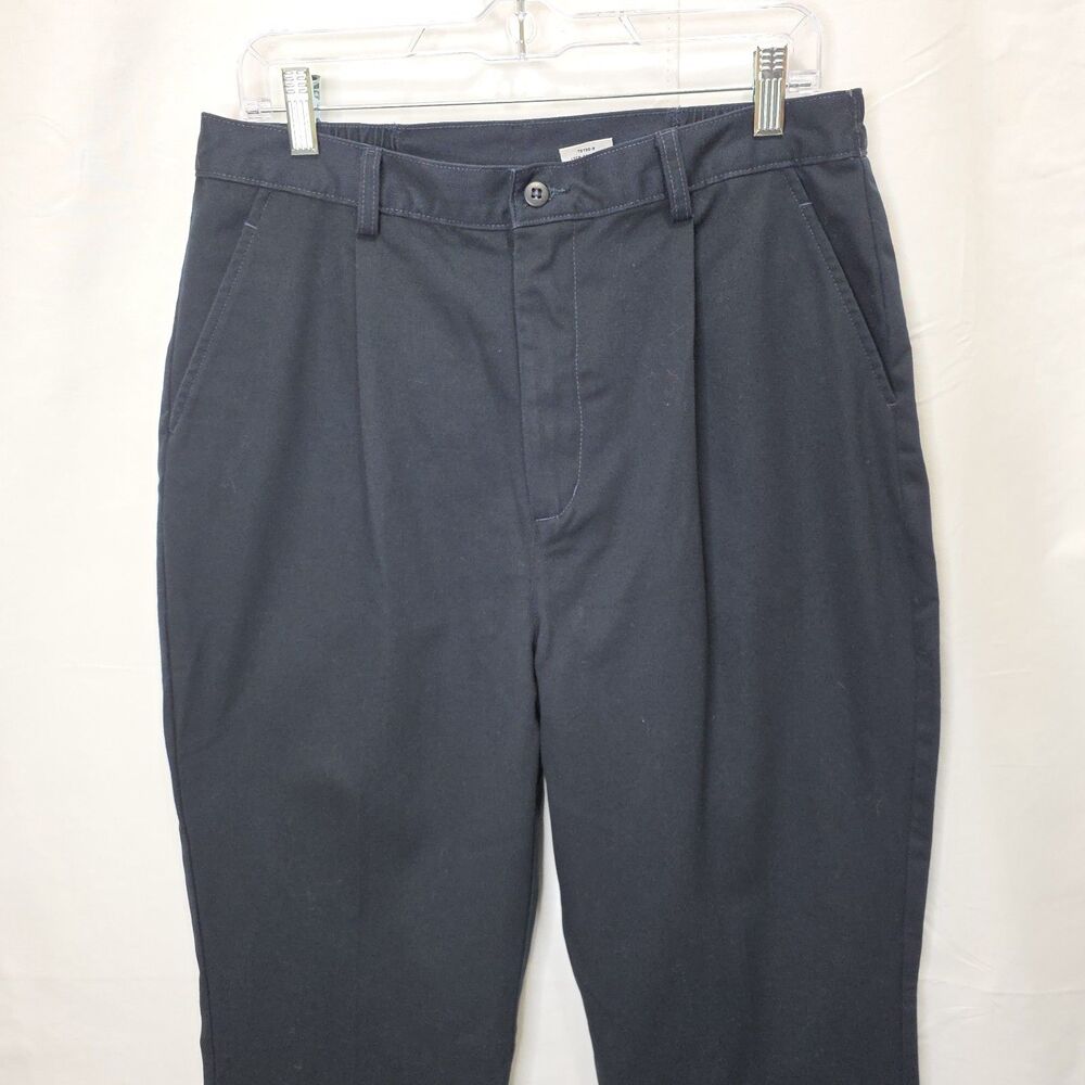Cabin Creek Womens Dress Pants Sz 14T Navy Pleated Front Elastic Waist Pockets